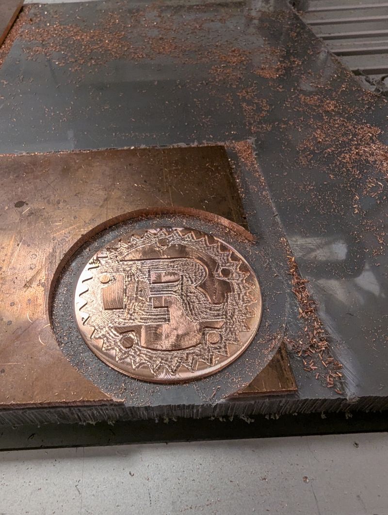 Rust logo still on the CNC