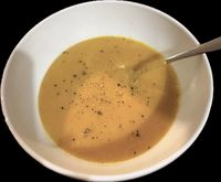 Roasted Pumpkin Soup with Peanut Butter