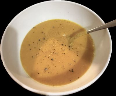 Roasted Pumpkin Soup with Peanut Butter