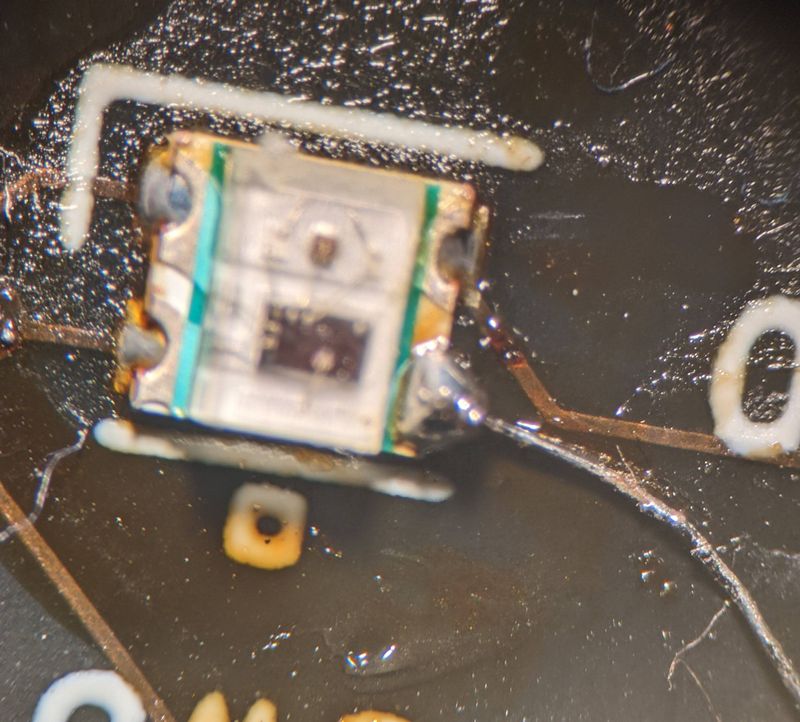 LED missing pad bodged